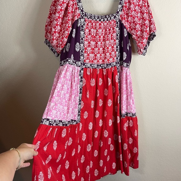 Anthropologie Maeve Short-Sleeve Square-Neck Midi Dress Size Small Petite - Picture 8 of 10